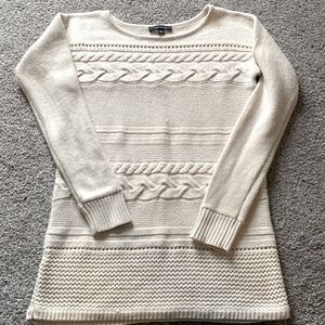 Tunic Length Cream Ann Taylor Sweater